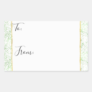 Mint Confetti Dots Gold To From Christmas Stickers