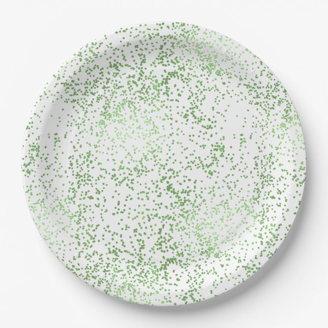 Mint Confetti Dots Paper Plate (Front)