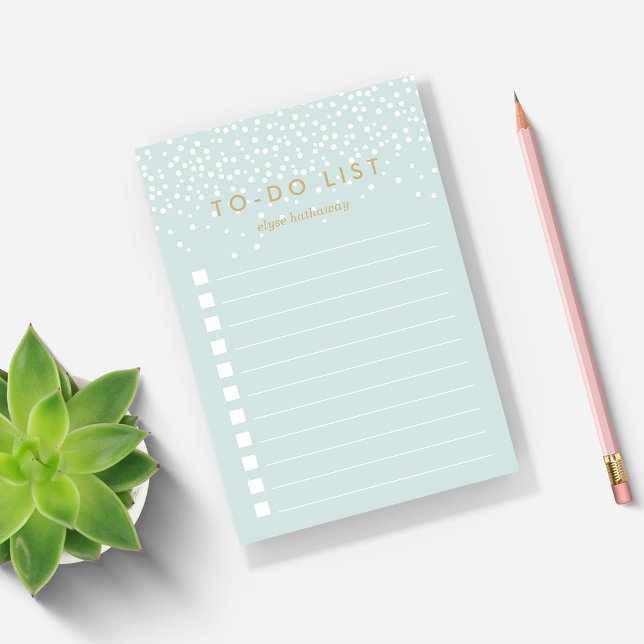 Mint | Confetti Dots Personalized To-Do List Post-it Notes (Creator Uploaded)
