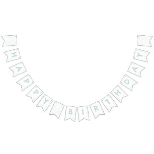 Mint Confetti Watercolor Dots Bunting Flag