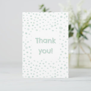 Mint Confetti Watercolor Dots Thank You Card