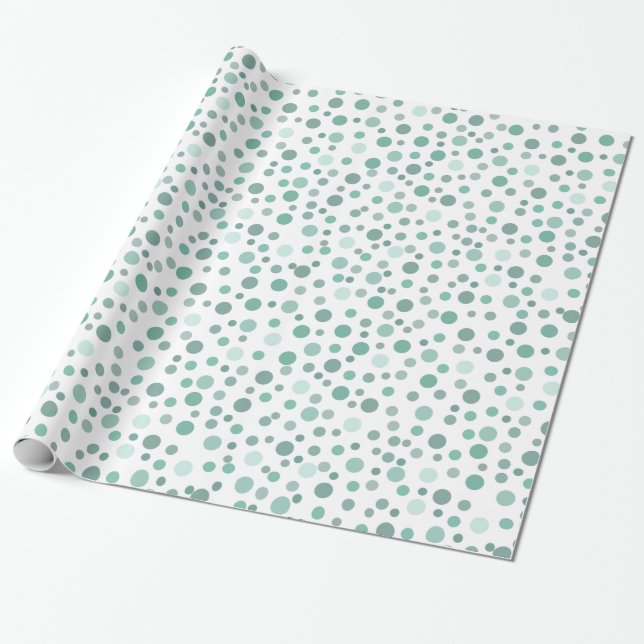 Mint Confetti Wrapping Paper (Unrolled)