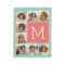 Mint Coral Square 8 Photo Collage Monogram