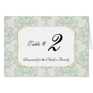 Mint Cottage Chic Wedding Table Number
