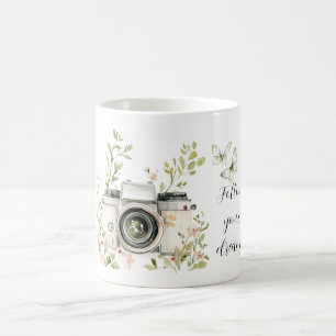 Mint Cream Butterflies Dreams Camera Coffee Mug