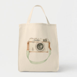 Mint Cream Camera Tote Bag