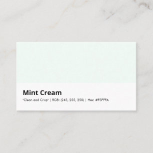Mint Cream   "Clean and Crisp" Business Card