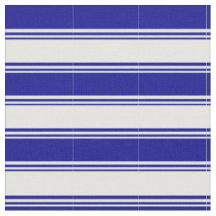 Mint Cream & Dark Blue Striped/Lined Pattern Fabric