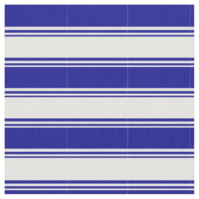 Mint Cream & Dark Blue Striped/Lined Pattern Fabric (Close Up)