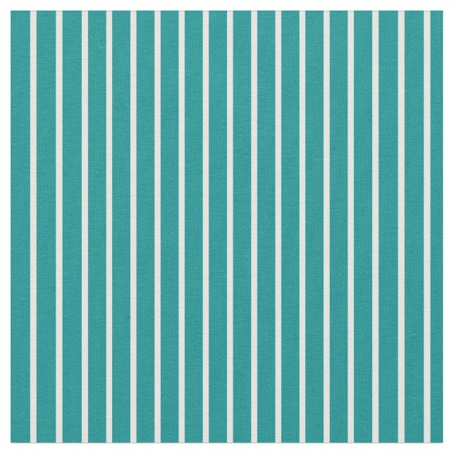 Mint Cream & Dark Cyan Stripes Pattern Fabric (Close Up)