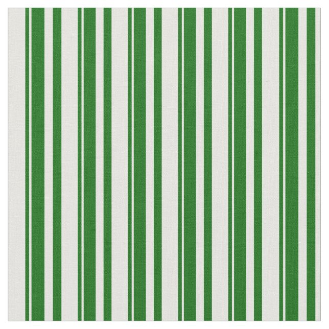 Mint Cream & Dark Green Coloured Lines Pattern Fabric (Close Up)