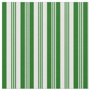 Mint Cream & Dark Green Coloured Striped Pattern Fabric