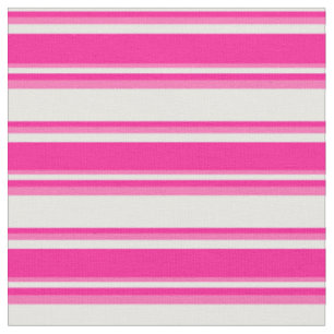 Mint Cream, Deep Pink & Hot Pink Lines Fabric
