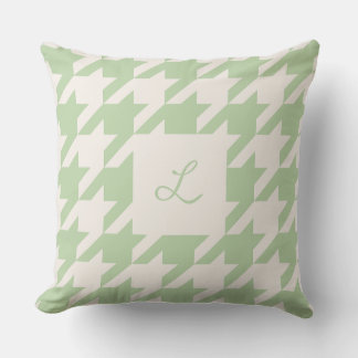 Mint Cream Monogrammed Throw Pillow