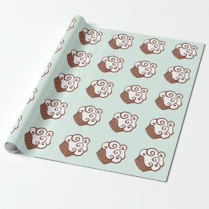 Mint Cupcake Wrapping Paper