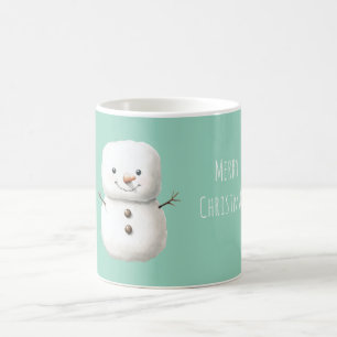 Mint Cute Christmas Snowman Coffee Mug