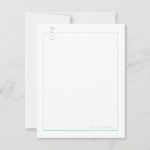 Mint Cute Hearts Mason Jar Personal Stationery Card