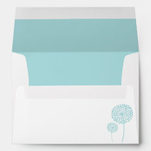 Mint Dandelions Wedding Envelope
