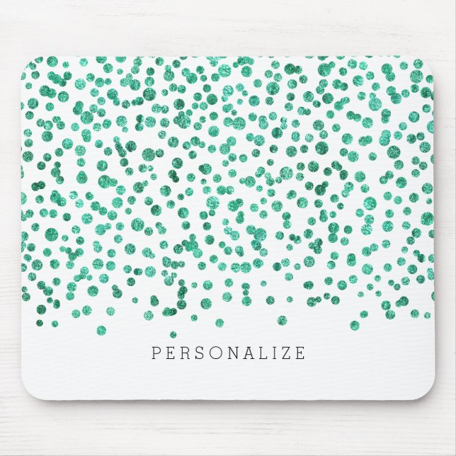 Mint Dazzle Confetti Mouse Mat (Front)