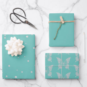 Mint Diamonds Wrapping Paper Sheet