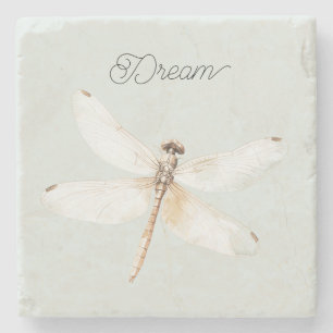 Mint Dragonfly Dream Stone Coaster