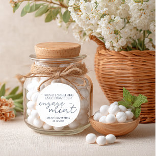Mint Engagement Thank You Classic Round Sticker