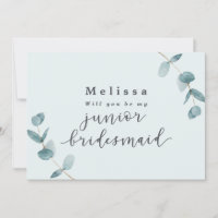 Mint Eucalyptus Junior Bridesmaid Proposal Card