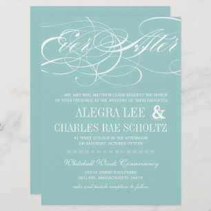 Mint Ever After Chalkboard Invitation