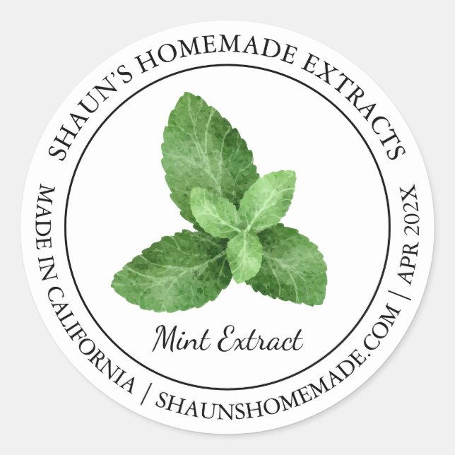 Mint Extract Modern label (Front)