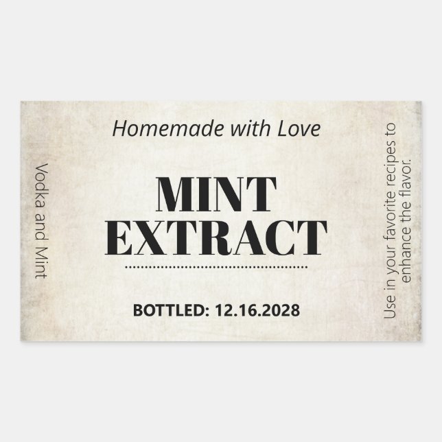 Mint Extract Modern Label Sticker ZEX_001c (Front)