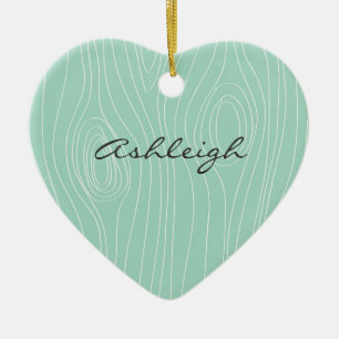 Mint Faux Wood Ceramic Tree Decoration