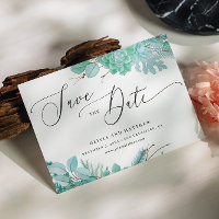 Mint floral succulents. Winter cactus wedding