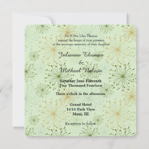Mint Floral Whimsy Wedding Invitation
