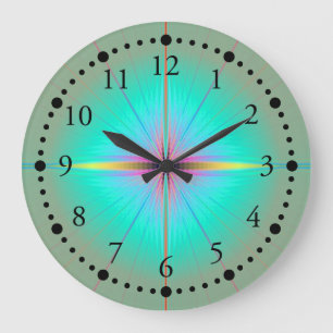 Mint Flower Wall Clock