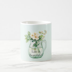 Mint Flowers in A Pitcher of Water Coffee Mug
