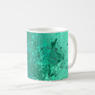 Mint Flurry Abstract Spatter Art Coffee Mug