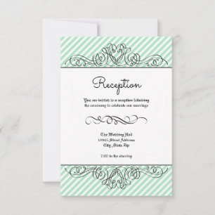 Mint Formal Floral Flourish - Reception Invitation