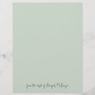 Mint From the Desk of  Custom Letterhead