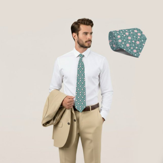 Mint Geo Hexagon & Charcoal Triangle Tie (Creator Uploaded)