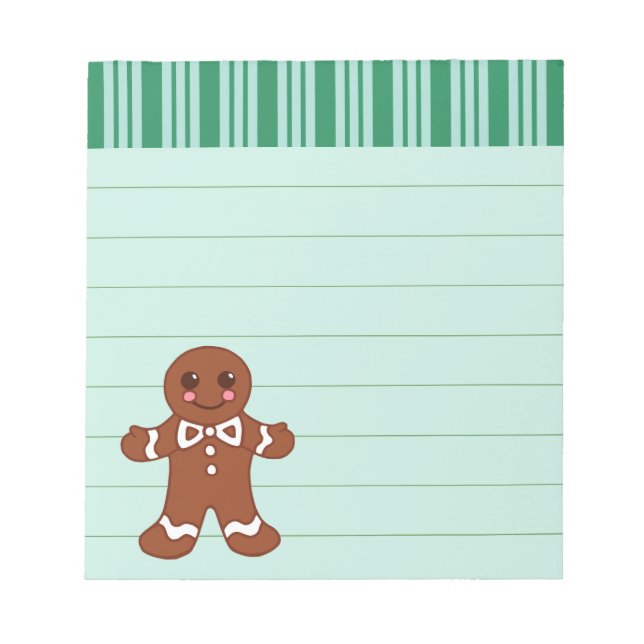 Mint Gingerbread Notepad  (Front)