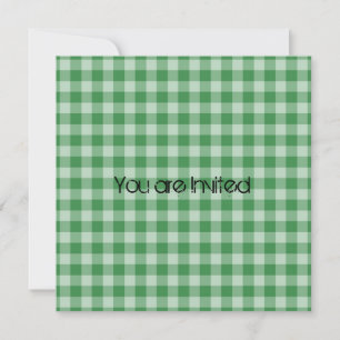Mint Gingham Plaid Baby Shower Invitation