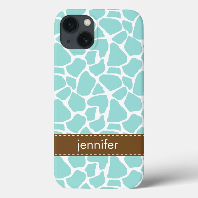 Mint Giraffe Pattern Case-Mate iPhone Case (Back)