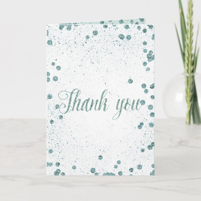 Mint Glam Confetti Dots Thank you (Front)
