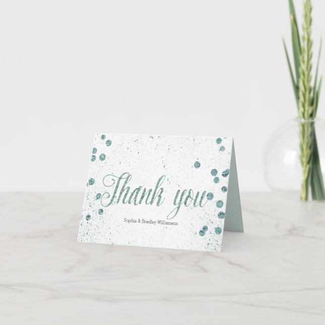 Mint Glam Confetti Dots Thank you (Front)