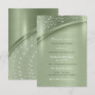 Mint Glitter Bridal Shower Birthday Sweet 16th Invitation