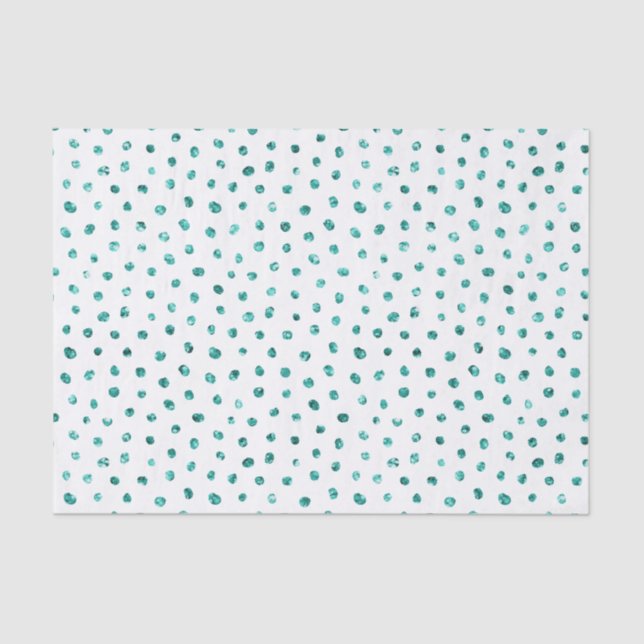 Mint Glitter Dots Birthday Tissue Paper (Front)