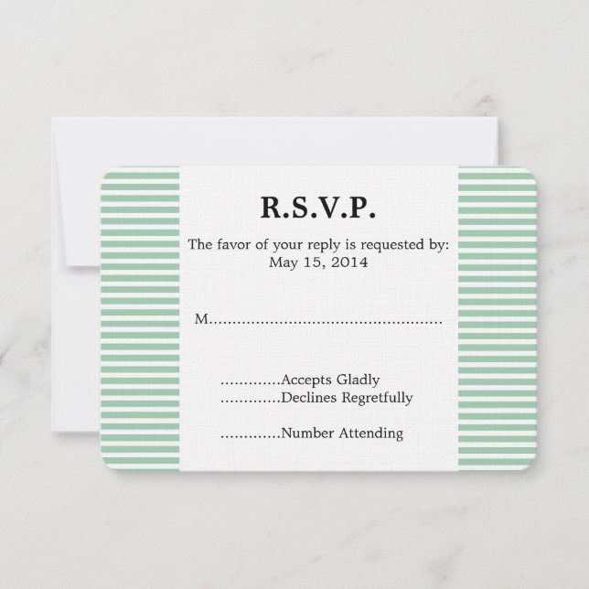 Mint Glitter Nautical Anchor Wedding RSVP (Front)