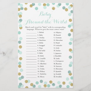 Mint & Gold Baby Around the World Translation Game
