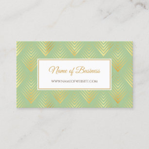 Mint Gold Chevron Framed Design Business Card