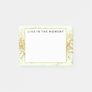 Mint Gold Confetti Dots Post-it Notes